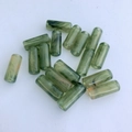 Perline cilindriche in resina marmorizzata verde con fori passanti per gioielli - 39# Verde