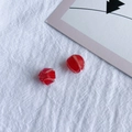 Paire de pendentifs boutons de rose rouges en résine pour colliers et boucles d'oreilles - Rouge