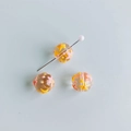 Perles en verre à motif d'étoiles roses et jaunes avec trous pour la création de bijoux - Style Motif Étoile Rose et Jaune (17#)