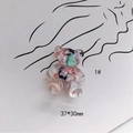 Macro shot of 37x30mm colorful jelly resin bear charm with shiny gold foil glitter - Aurora Transparent Style (1#) / 37x30mm