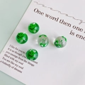 Green glass frog beads for DIY jewelry with hand-painted details and central holes - 11# Frog