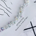 Macro shot of faceted crystal glass beads with AB rainbow coating for DIY jewelry - Faceted Water Drop and Round Bead Style / Strand Style / Clear Iridescent (3#)