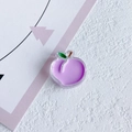 Ciondolo a forma di pesca in resina viola con foglia verde per gioielli fai-da-te - Viola (9#)