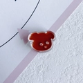 Brown resin gummy bear charm with glossy finish for DIY jewelry and hair accessories - Reddish Brown