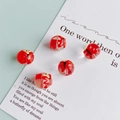 Perline di vetro rosso fatte a mano con motivi di farfalle colorate per gioielli DIY - 8# Farfalla Rossa