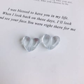 DIY transparent light blue heart resin beads with vertical hole for jewelry making - L Blue