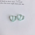 Light green transparent heart resin beads with vertical holes for DIY jewelry making - Small Green