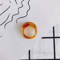 Macro detail of amber resin ring featuring organic tortoiseshell texture on graphic background - Amber/Tortoiseshell (2#)