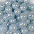 Perle in acrilico azzurro cangiante effetto aurora per creazione di gioielli DIY - Perlina Rotonda Cangiante Blu Chiaro (A86#)