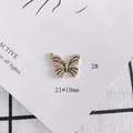 Detailed view of 21x19mm gold butterfly charm with rhinestones and black outlines - Full Zircon Butterfly Style (2#)