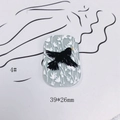 Detail of acrylic rectangular charm with 39x26mm bird and floral pattern for DIY jewelry - Flying Black Bird Style (4#)