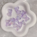 Perline a farfalla in resina viola traslucida con glitter per bracciali fai-da-te - Accessorio Farfalla Viola Cangiante - Con Glitter (A109#)