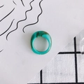 Macro shot of turquoise resin ring with artistic ink texture on minimalist card - Turquoise Textured Style (6#)