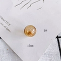 Macro detail of 15mm amber glass bead with brown swirl pattern for DIY jewelry - 1# Style (KP4175)