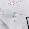 Macro detail of 15mm hollow glass bead with blue and green spiral texture for DIY jewelry - 3# Style (KP4175)