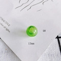Detail of 13mm green hollow glass bead with white spiral texture for DIY jewelry making - 4# Style (KP4175)