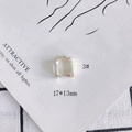 Macro shot of 17x13mm clear rectangular crystal pendant with gold claw setting - Rectangular-Clear (3#)