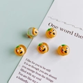 Perle in vetro arancione fatte a mano con espressioni facciali per gioielli DIY - Stile Espressione Arancione (19#)