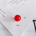 Macro detail of 14mm red spiral glass bead with white ripples for DIY jewelry - 7# Style (KP4175)
