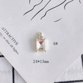 Makro-Detail eines 24x13mm vergoldeten rechteckigen facettierten Kristall-Anhängers - Rechteckig Mit Kleiner Diamant-Klar (6#)