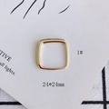 Nahaufnahme von 24 mm vergoldeten quadratischen Metallrahmen für DIY-Schmuckzubehör - Quadratisch (1#)