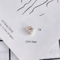 Macro detail of 15x14mm heart crystal pendant with gold edge for DIY jewelry making - Heart-Clear (7#)