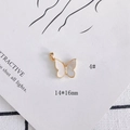 Macro detail of 14x16mm butterfly pendant with 18k gold plating and shell inlay - Rhinestone Butterfly Shell Style (4#)