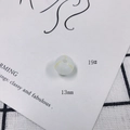 Macro detail of 13mm translucent glass bead with yellow ripple pattern for DIY jewelry - 19# Style (KP4175)