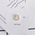 Macro view of 16x13mm gold-plated gourd pendant with zircons and star details - Rhinestone Star Gourd Style (7#)