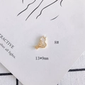 Detailed 13x9mm gold-plated hollow gourd charm with shell and crystal inlay - Hollow Rhinestone Gourd Style (8#)