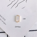 Close-up of 20x9mm shell connector with 18k gold plating for DIY jewelry making - Rectangle Shell Connector Style (10#)