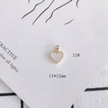 Detail of 11x12mm gold-plated heart pendant with white shell inlay and metal clasp - Gold Shell Heart Style (11#)