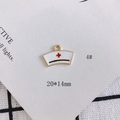 Detailed view of white nurse hat charm with red cross and size label 20x14mm - Nurse Hat Style-Gold Trim (4#)