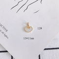 Detailed macro shot of 13x11mm gold plated shell lock pendant with dimensions on props - Vintage Ruyi Lock Shell Style (12#)