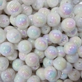 Perle acriliche iridescenti con trama verticale per la creazione di gioielli fai da te - Perlina Sferica Cangiante - Design Strutturato (A1#)