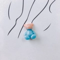 Vue macro d'ours en résine dégradé rose et bleu avec une surface lisse et polie - Dégradé Rose Bleu (1#)