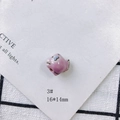 Macro shot of 16x14mm pink ceramic fish bead for DIY jewelry making and earrings - Pink Purple Hand Painted Fish Style (3#)