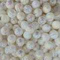 Perline colorate a lecca-lecca con finitura aurora per creazione di gioielli fai-da-te - Perlina Rotonda Cangiante a Trama Fluida Bianco Latte (A79#)
