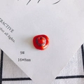 Détail de la perle en céramique chapeau de paille rouge 16x8mm pour bijoux DIY - Forme de Chapeau de Paille (9#)