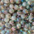 Perline acriliche colorate effetto aurora stellata con glitter per gioielli fai da te - Perlina Rotonda Cangiante Laser Stellata Aurora (A80#)