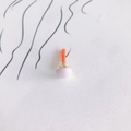 Macro view of light pink geometric earring component with a gold ring and orange stud pin - Light Pink (1#)