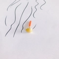 Detailed view of yellow resin geometric earring component with orange pin on art background - Bright Yellow (3#)