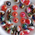 Perle in acrilico colorate effetto aurora per la creazione di gioielli e braccialetti - Perlina Rotonda Mista Rosso Brillante Cangiante Arcobaleno (A14#)