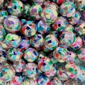 Perline colorate in acrilico effetto aurora per braccialetti fai-da-te e artigianato - Perlina con Trama Patchwork Multicolore Mosaico (A16#)