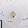 Pendentif doré en forme de poire 22x12mm pour bijoux DIY avec anneau de suspension - Goutte d'eau dorée (4#)