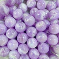 Perline a bolla in acrilico lavanda iridescente con texture stellata per braccialetti DIY - Perlina con Trama Agata Viola Chiaro Cangiante (A2#)