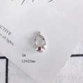 Gros plan du pendentif goutte creux argenté 12x22mm avec finition miroir polie - Goutte d'eau argentée (5#)