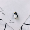 Detail of 18x11mm penguin ceramic pendant with smooth glaze for DIY jewelry making - Cute Penguin Style (7#)