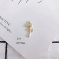 Vue détaillée d'un pendentif rose dorée de 23x9mm pour accessoires de bijoux DIY - Rose Dorée (13#)