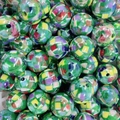 Perline in acrilico verde stile lecca-lecca con motivo a mosaico colorato per DIY - Perlina Cangiante con Trama a Scacchi Mosaico (A11#)